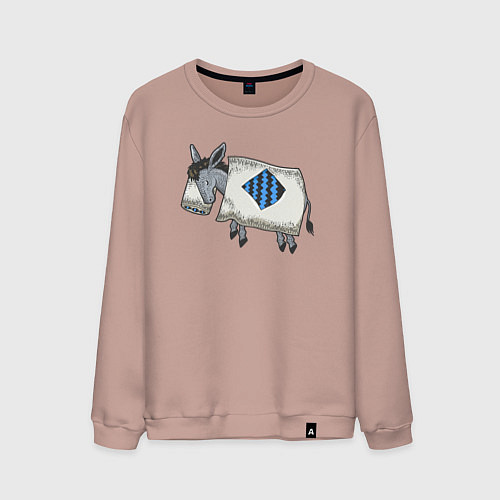 Мужской свитшот Спящий ослик / Пыльно-розовый – фото 1