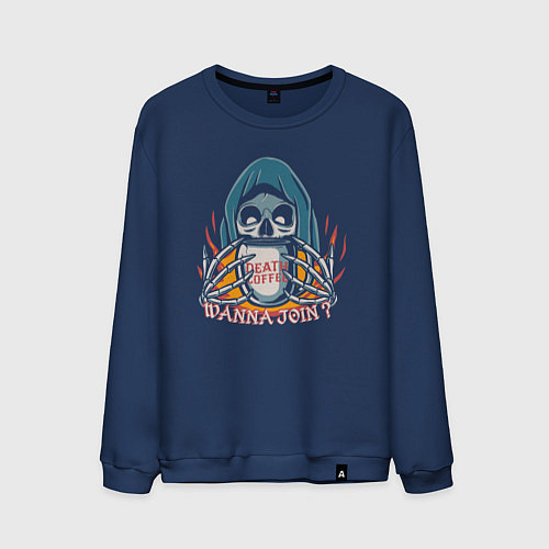 Мужской свитшот Кофе смерти / Тёмно-синий – фото 1