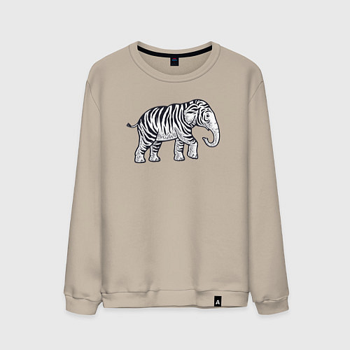 Мужской свитшот Тигриный слон / Миндальный – фото 1
