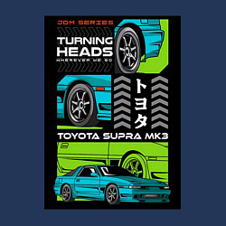 Свитшот хлопковый мужской Toyota Supra JDM, цвет: тёмно-синий — фото 2
