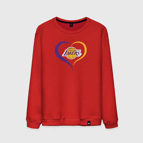 Мужской свитшот LA Lakers в сердце / Красный – фото 1