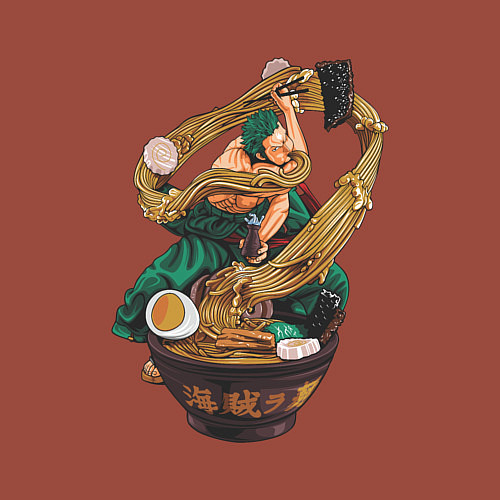 Мужской свитшот One piece Зоро Zoro удон / Кирпичный – фото 3