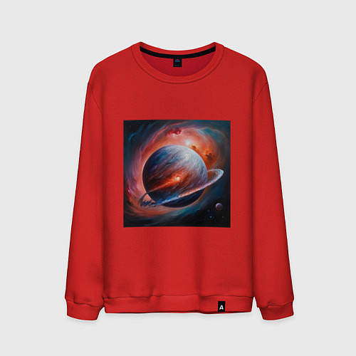 Мужской свитшот Огненная планета / Красный – фото 1