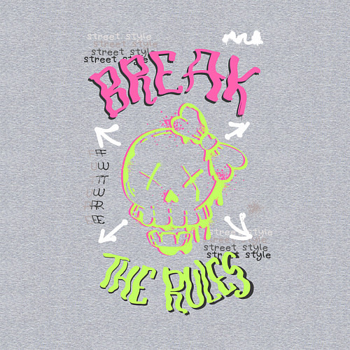 Мужской свитшот Нарушай правила / Меланж – фото 3