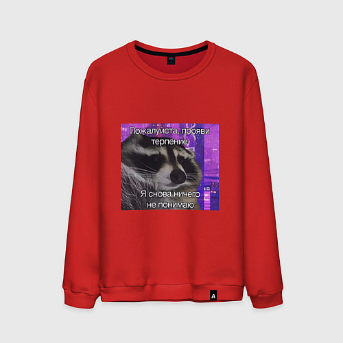 Мужской свитшот Не понимаю / Красный – фото 1