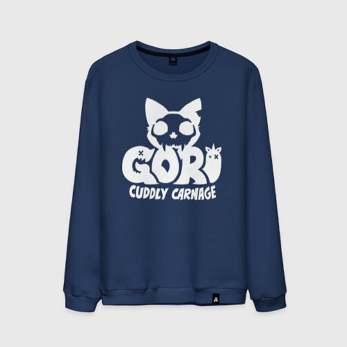 Мужской свитшот Goro cuddly carnage logo / Тёмно-синий – фото 1