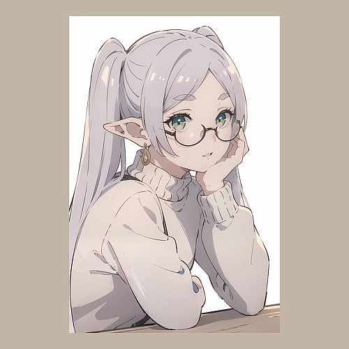 Мужской свитшот Провожающая в последний путь Фрирен / Миндальный – фото 3