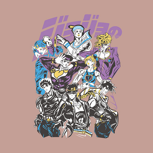 Мужской свитшот Джоджо JoJo Bizarre Adventure / Пыльно-розовый – фото 3