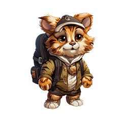 Свитшот хлопковый мужской Тигрёнок-турист, цвет: белый — фото 2