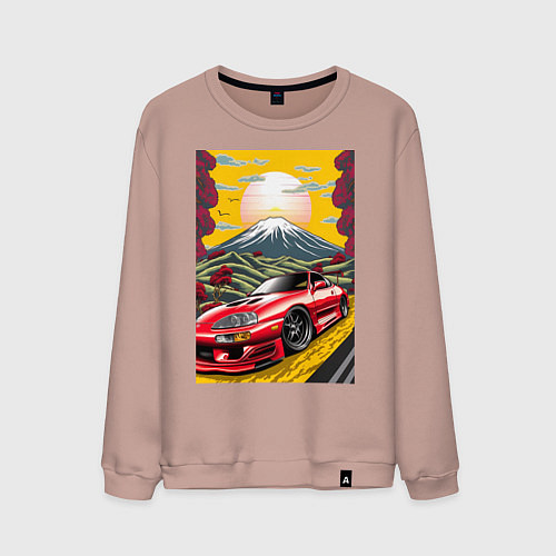 Мужской свитшот Toyota Supra jdm автомобиль / Пыльно-розовый – фото 1