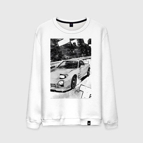 Мужской свитшот Mazda rx-7 авто / Белый – фото 1