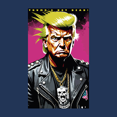 Мужской свитшот Trumps not dead - motto / Тёмно-синий – фото 3