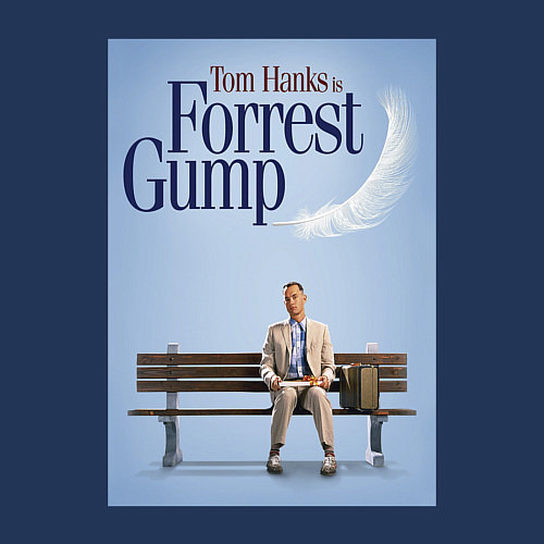 Мужской свитшот Forrest Gump - Tom is on the bench / Тёмно-синий – фото 3