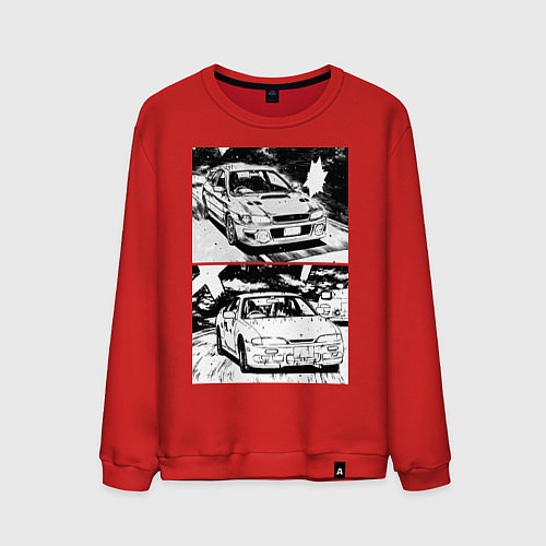 Мужской свитшот Nissan silvia subaru forester / Красный – фото 1