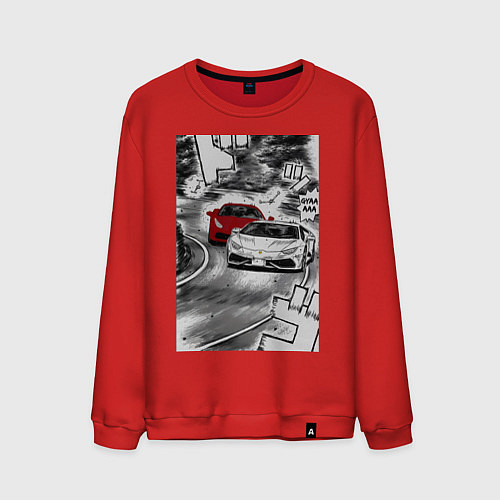Мужской свитшот Lamborghini initial d / Красный – фото 1