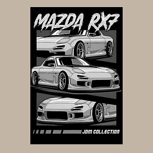 Мужской свитшот Mazda rx-7 JDM авто / Миндальный – фото 3