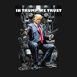 Свитшот хлопковый мужской Trump with two pistols - cyberpunk, цвет: черный — фото 2