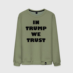 Свитшот хлопковый мужской In Trump we trust - slogan, цвет: авокадо