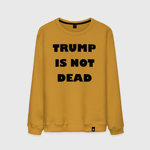 Мужской свитшот Trump is not dead - motto / Горчичный – фото 1