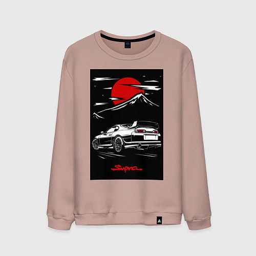 Мужской свитшот Toyota Supra jdm гоночный / Пыльно-розовый – фото 1