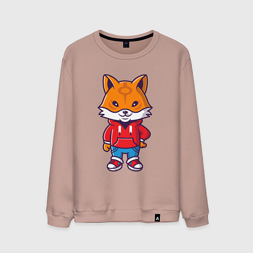 Мужской свитшот Модный лисёнок / Пыльно-розовый – фото 1
