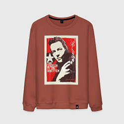 Свитшот хлопковый мужской Joe Strummer of the Clash, цвет: кирпичный
