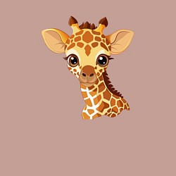 Свитшот хлопковый мужской Портрет жирафёнка, цвет: пыльно-розовый — фото 2