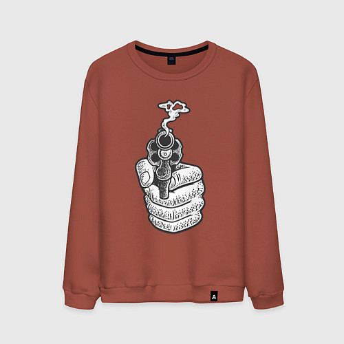 Мужской свитшот Дымящийся пистолет / Кирпичный – фото 1