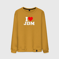 Свитшот хлопковый мужской I love JDM, цвет: горчичный