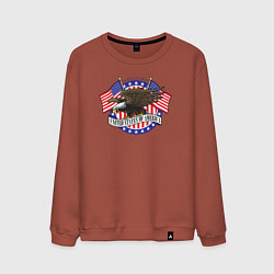 Свитшот хлопковый мужской United States of America, цвет: кирпичный