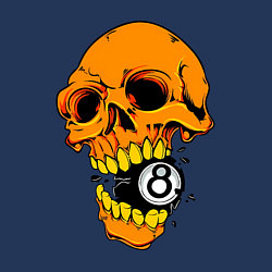 Свитшот хлопковый мужской Череп и бильярдный шар 8, цвет: тёмно-синий — фото 2