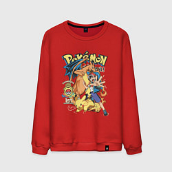 Свитшот хлопковый мужской Покемоны все Pokemons, цвет: красный