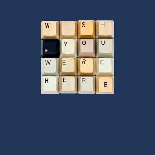 Мужской свитшот Wish you - клавиши клавиатуры / Тёмно-синий – фото 3