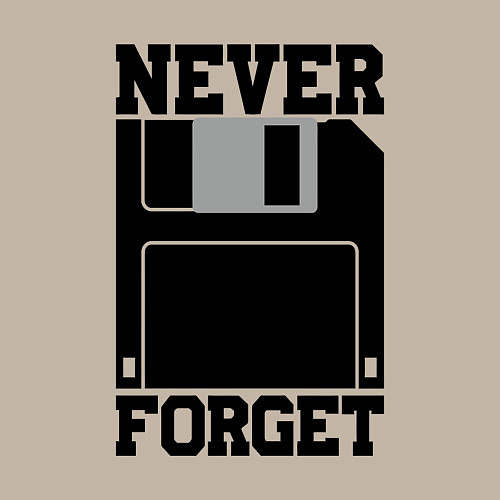 Мужской свитшот Дискета - никогда не забуду - ретро диск / Миндальный – фото 3