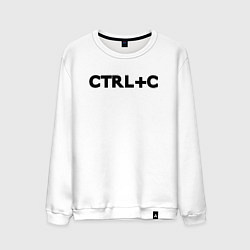 Свитшот хлопковый мужской Иностранная надпись cntrl c, цвет: белый