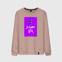 Свитшот хлопковый мужской J-hope in the box - K-pop, цвет: пыльно-розовый