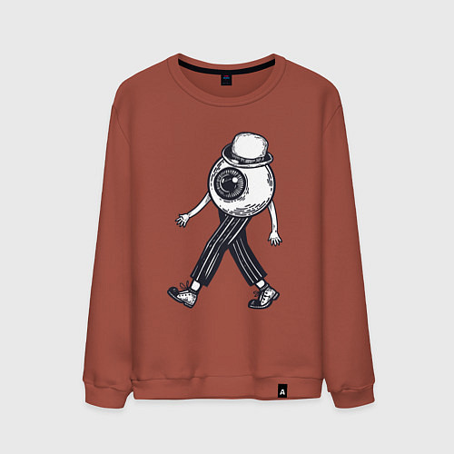 Мужской свитшот Глаз человек / Кирпичный – фото 1