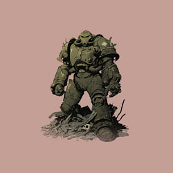 Свитшот хлопковый мужской Воин в силовой броне защитной - Fallout, цвет: пыльно-розовый — фото 2