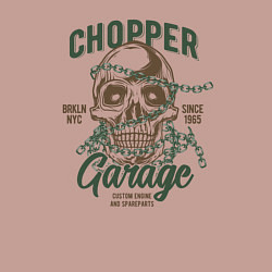 Свитшот хлопковый мужской Череп с цепями,Chopper garage, цвет: пыльно-розовый — фото 2