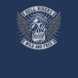 Свитшот хлопковый мужской Череп в очках с крыльями, цвет: тёмно-синий — фото 2