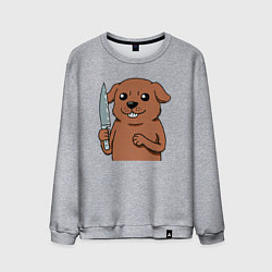 Мужской свитшот Веселая собачка с ножом