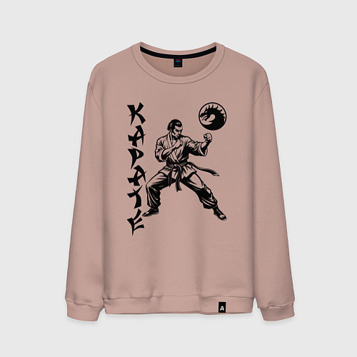 Мужской свитшот Karate fighter / Пыльно-розовый – фото 1