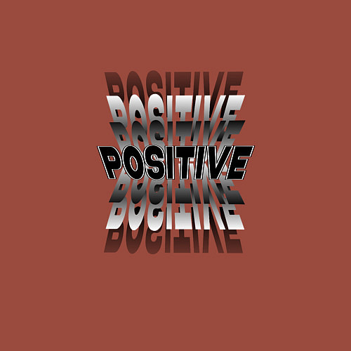 Мужской свитшот Надпись Positive / Кирпичный – фото 3