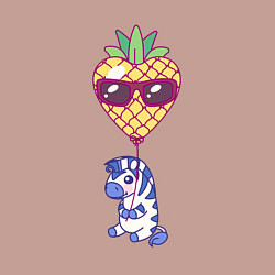 Свитшот хлопковый мужской Зебра и ананасовый шарик, цвет: пыльно-розовый — фото 2