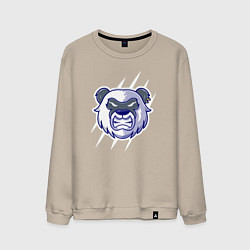 Свитшот хлопковый мужской Злая панда, цвет: миндальный