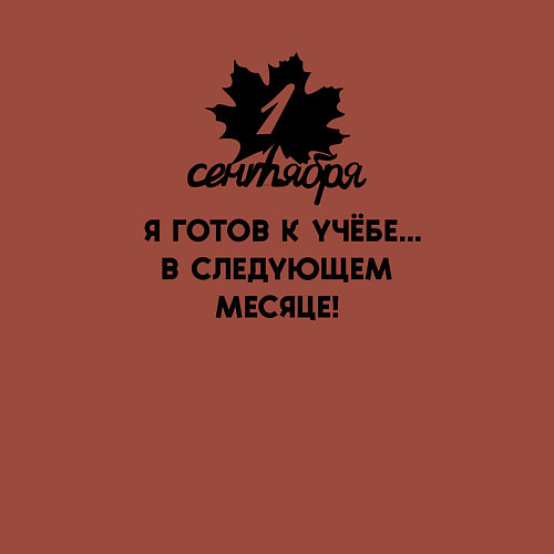 Мужской свитшот 1 сентября я готов к учёбе в следующем месяце / Кирпичный – фото 3