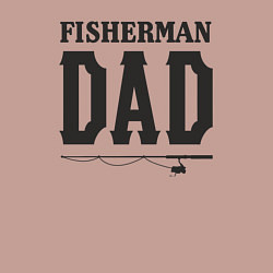 Свитшот хлопковый мужской Папа рыболов, цвет: пыльно-розовый — фото 2