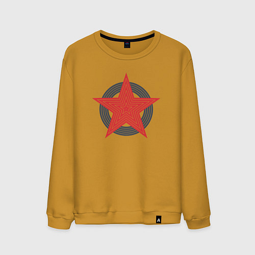 Мужской свитшот Red star symbol / Горчичный – фото 1