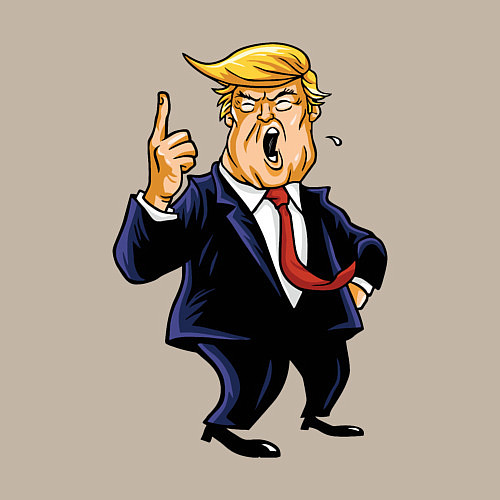 Мужской свитшот Злой Трамп / Миндальный – фото 3