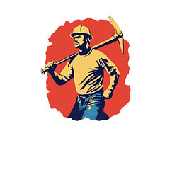 Свитшот хлопковый мужской Шахтер с киркой, цвет: белый — фото 2